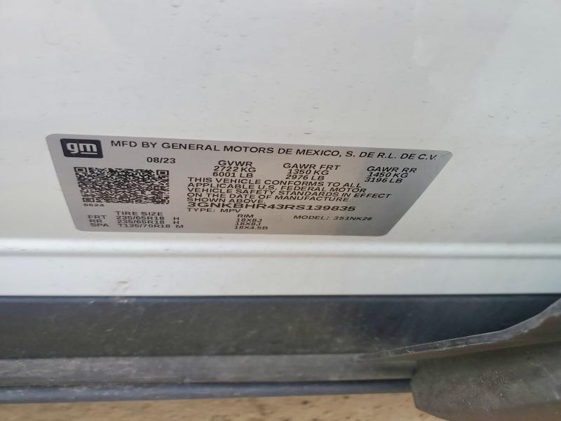 Продажа на аукционе авто 2024 Chevrolet Blazer, vin: 3GNKBHR43RS139835, номер лота: 58040676