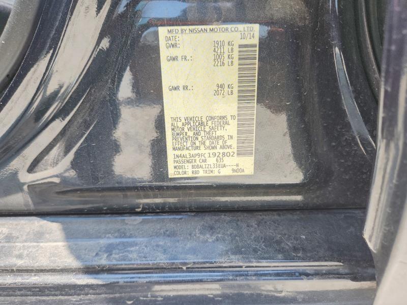 58005496 :رقم المزاد ، 1N4AL3AP9FC192802 vin ، 2015 Nissan Altima مزاد بيع