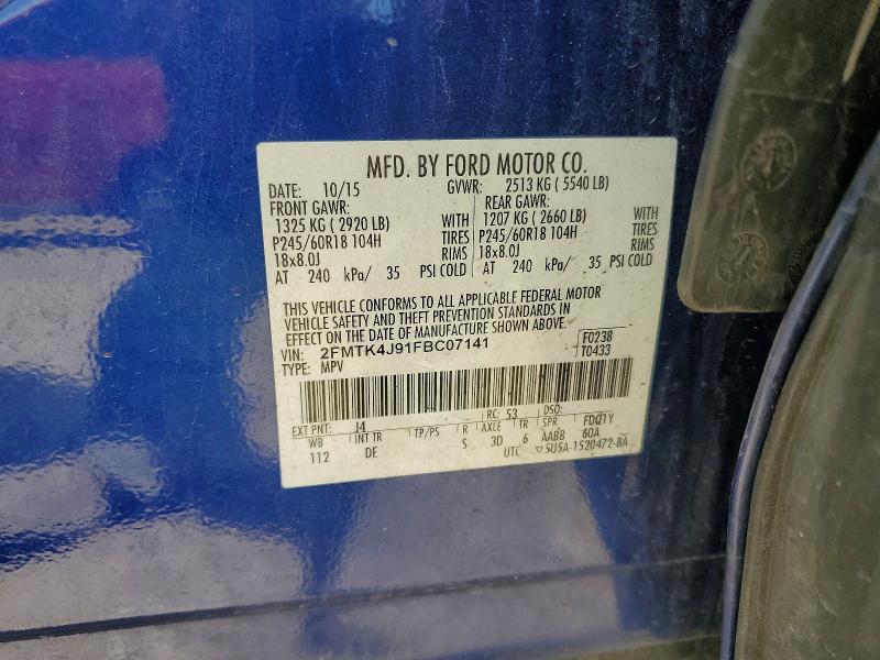 Продажа на аукционе авто 2015 Ford Edge, vin: 2FMTK4J91FBC07141, номер лота: 57713506