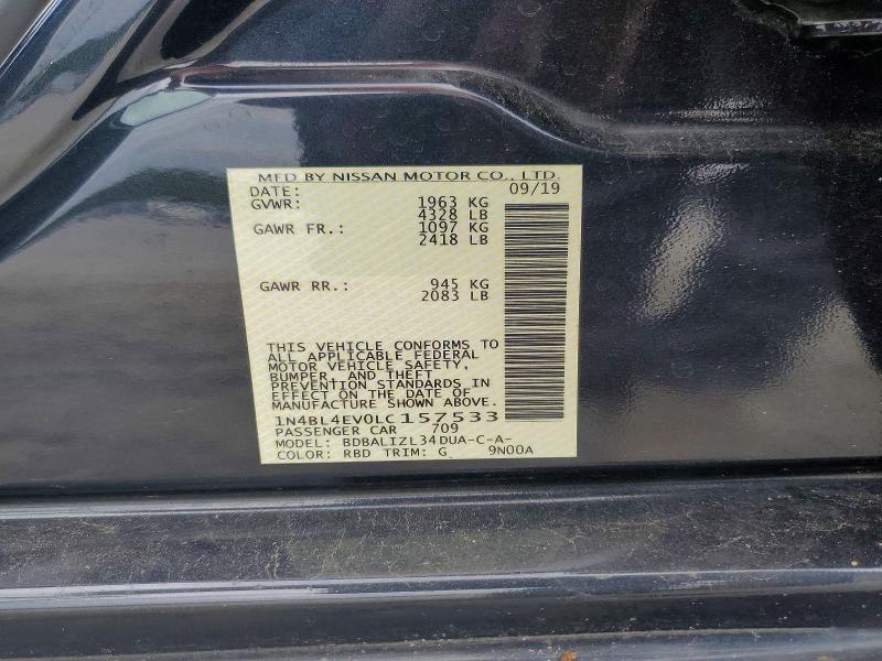 Продажа на аукционе авто 2020 Nissan Altima, vin: 1N4BL4EV0LC157533, номер лота: 57047146