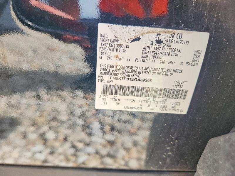 56600176 :رقم المزاد ، 1FM5K7D81EGA89208 vin ، 2014 Ford Explorer مزاد بيع