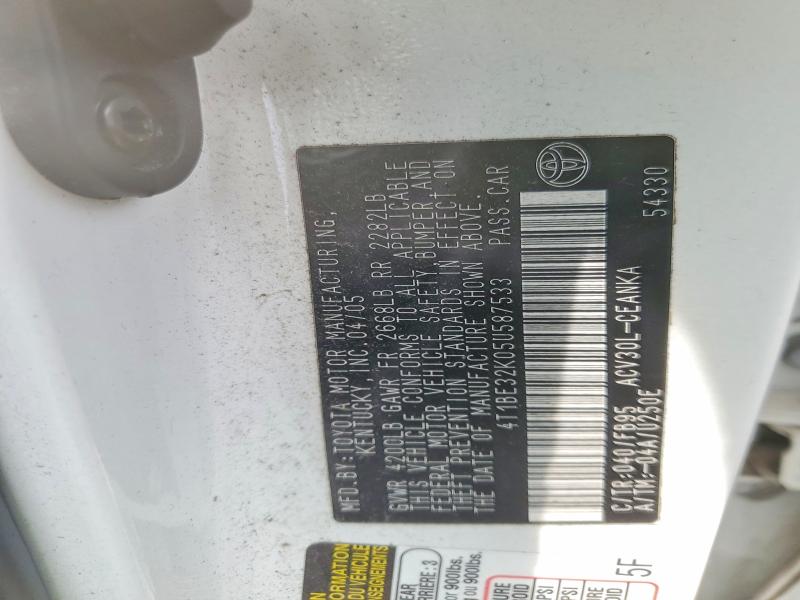 58089856 :رقم المزاد ، 4T1BE32K05U587533 vin ، 2005 Toyota Camry مزاد بيع