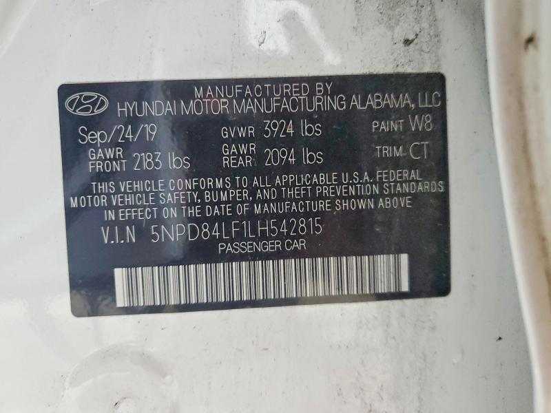 Aukcja sprzedaży 2020 Hyundai Elantra, vin: 5NPD84LF1LH542815, numer aukcji: 58533606