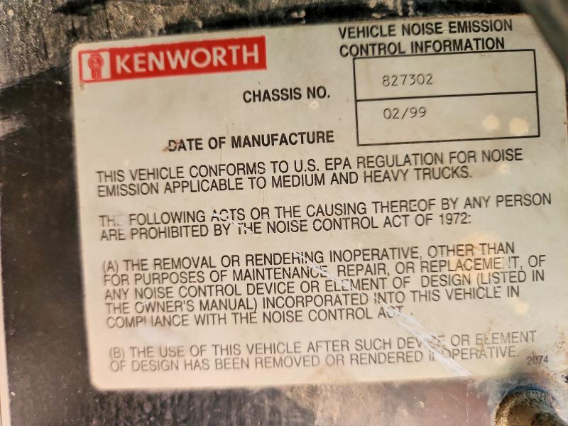 1999 Kenworth Construction მანქანა იყიდება აუქციონზე, vin: 1NKDXUEX0XJ827302, აუქციონის ნომერი: 54900016