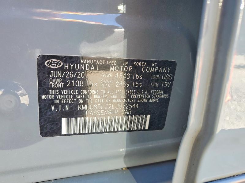 Auction sale of the 2020 Hyundai Ioniq, vin: KMHC85LJ2LU072544, lot number: 57708536