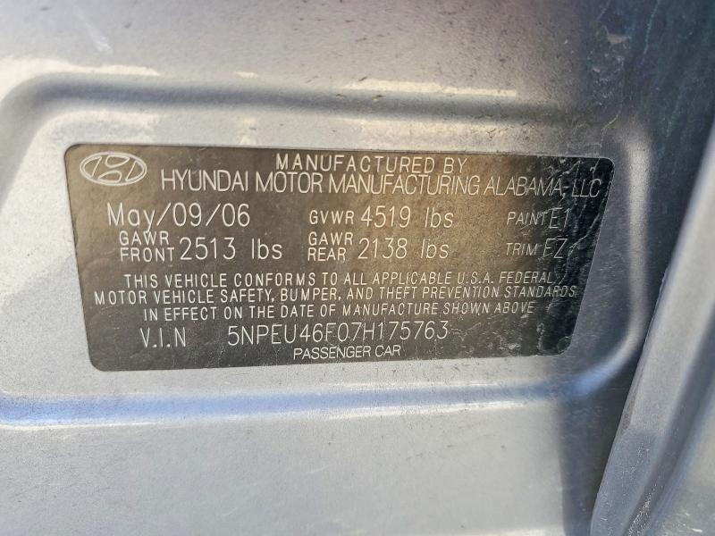 Продаж на аукціоні авто 2007 Hyundai Sonata, vin: 5NPEU46F07H175763, номер лоту: 55757386
