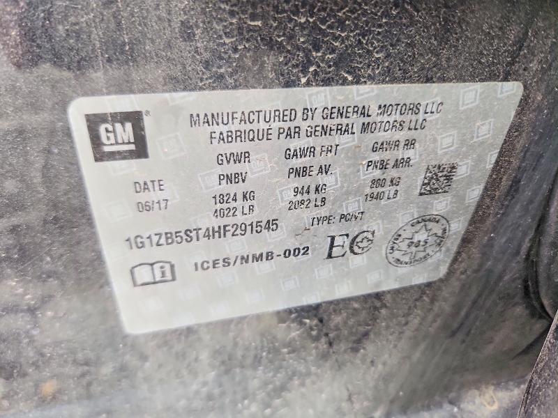 2017 Chevrolet Malibu მანქანა იყიდება აუქციონზე, vin: 1G1ZB5ST4HF291545, აუქციონის ნომერი: 58219226