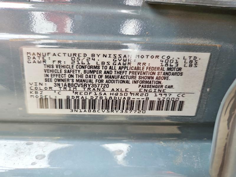 2024 Nissan Sentra მანქანა იყიდება აუქციონზე, vin: 3N1AB8CV5RY357720, აუქციონის ნომერი: 56949966