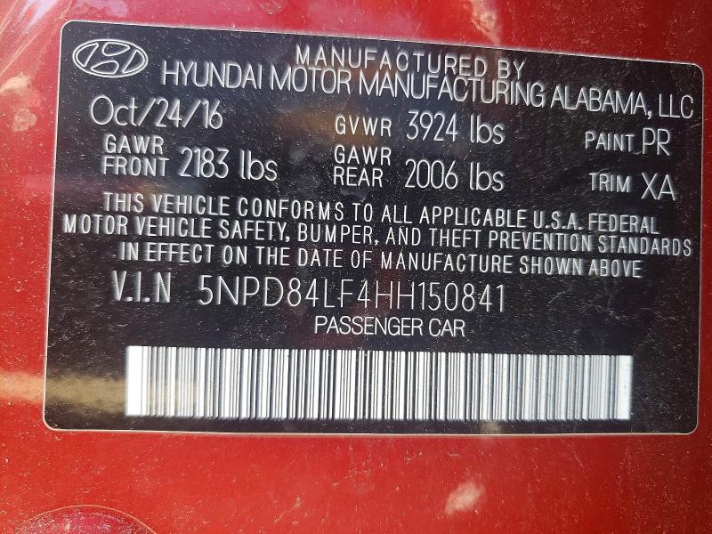 Aukcja sprzedaży 2017 Hyundai Elantra, vin: 5NPD84LF4HH150841, numer aukcji: 55671126