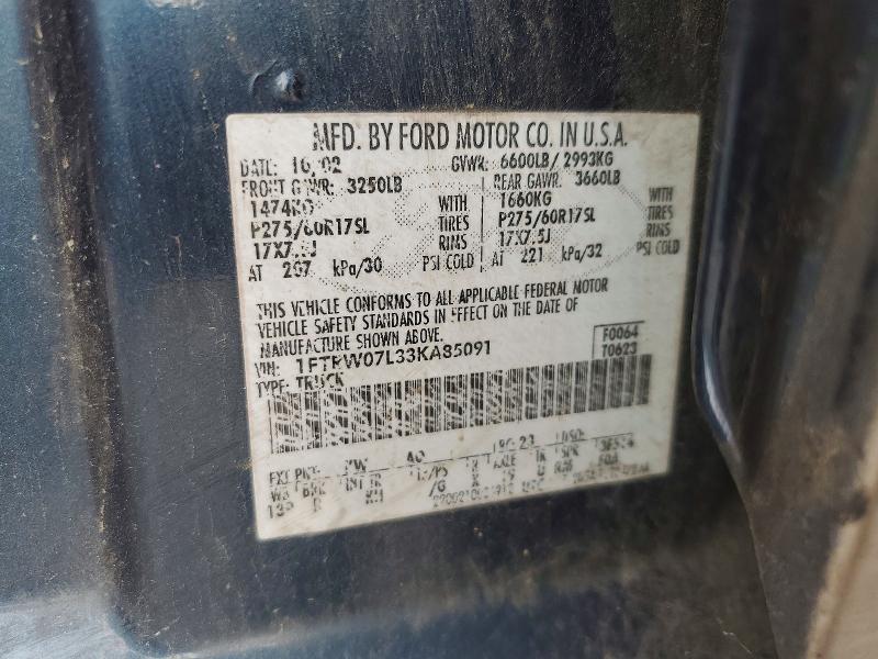 2003 Ford F150 მანქანა იყიდება აუქციონზე, vin: 1FTRW07L33KA85091, აუქციონის ნომერი: 56661396