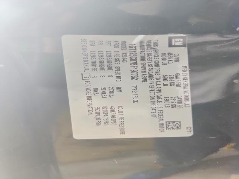 2011 Gmc Sierra მანქანა იყიდება აუქციონზე, vin: 1GT125C87BF197732, აუქციონის ნომერი: 57250526
