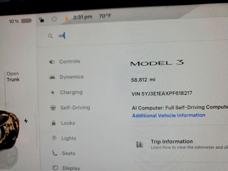 57351976 :رقم المزاد ، 5YJ3E1EAXPF618217 vin ، 2023 Tesla Model 3 مزاد بيع