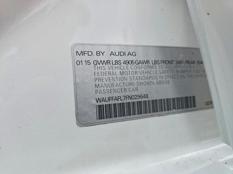 2015 Audi A4 მანქანა იყიდება აუქციონზე, vin: WAUFFAFL7FN029648, აუქციონის ნომერი: 57029586