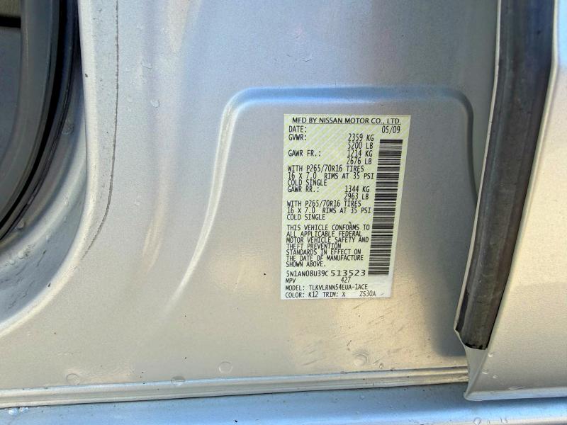 Продажа на аукционе авто 2009 Nissan Xterra, vin: 5N1AN08U39C513523, номер лота: 56629186