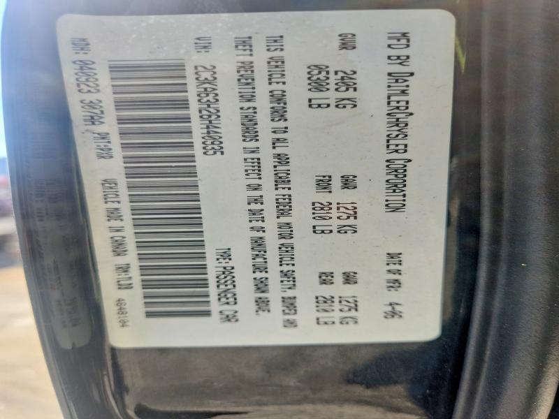 56313876 :رقم المزاد ، 2C3KA63H26H440935 vin ، 2006 Chrysler 300c مزاد بيع