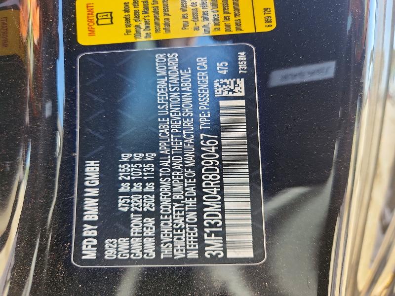 56369796 :رقم المزاد ، 3MF13DM04R8D90467 vin ، 2024 Bmw M2 مزاد بيع