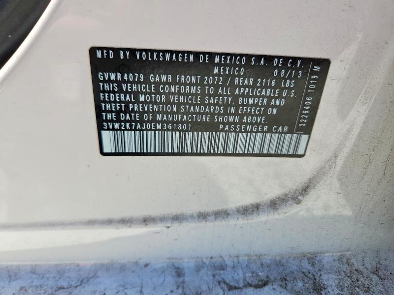 58013016 :رقم المزاد ، 3VW2K7AJ0EM361801 vin ، 2014 Volkswagen Jetta مزاد بيع