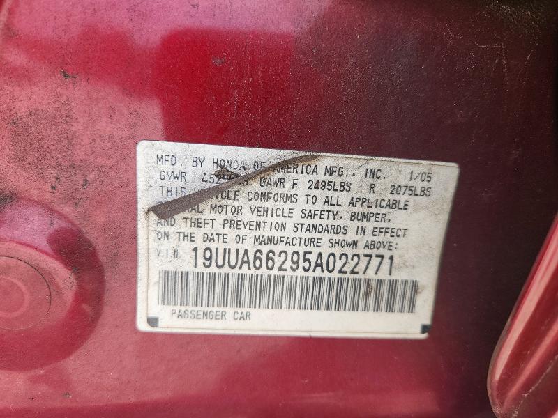 58443266 :رقم المزاد ، 19UUA66295A022771 vin ، 2005 Acura Tl مزاد بيع