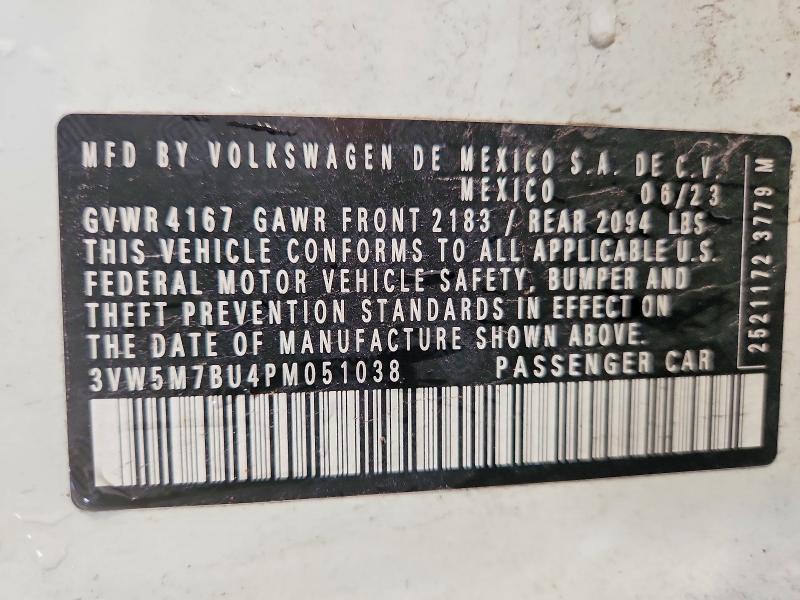 2023 Volkswagen Jetta მანქანა იყიდება აუქციონზე, vin: 3VW5M7BU4PM051038, აუქციონის ნომერი: 58890656