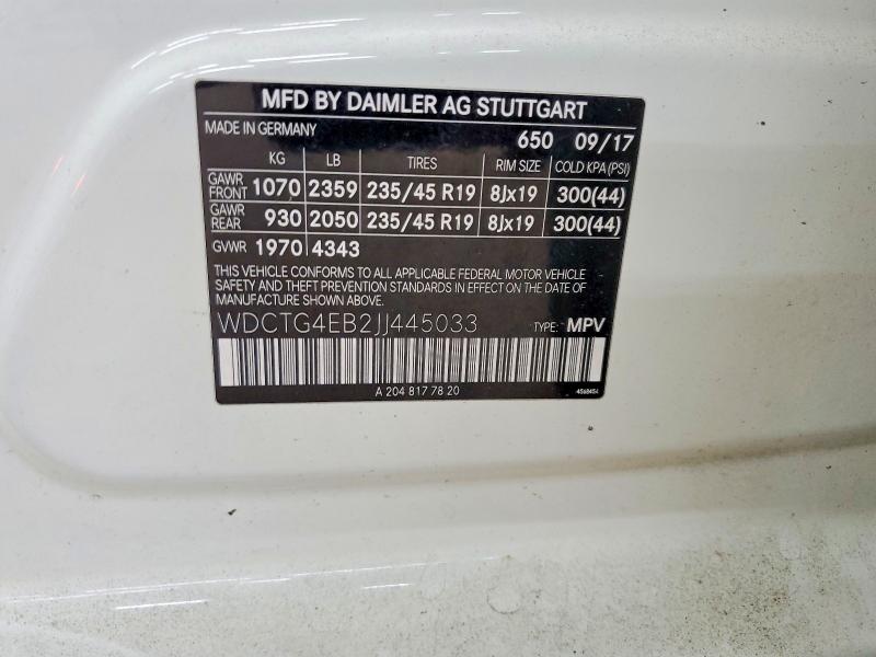 Продажа на аукционе авто 2018 Mercedes-benz Gla, vin: WDCTG4EB2JJ445033, номер лота: 55745376