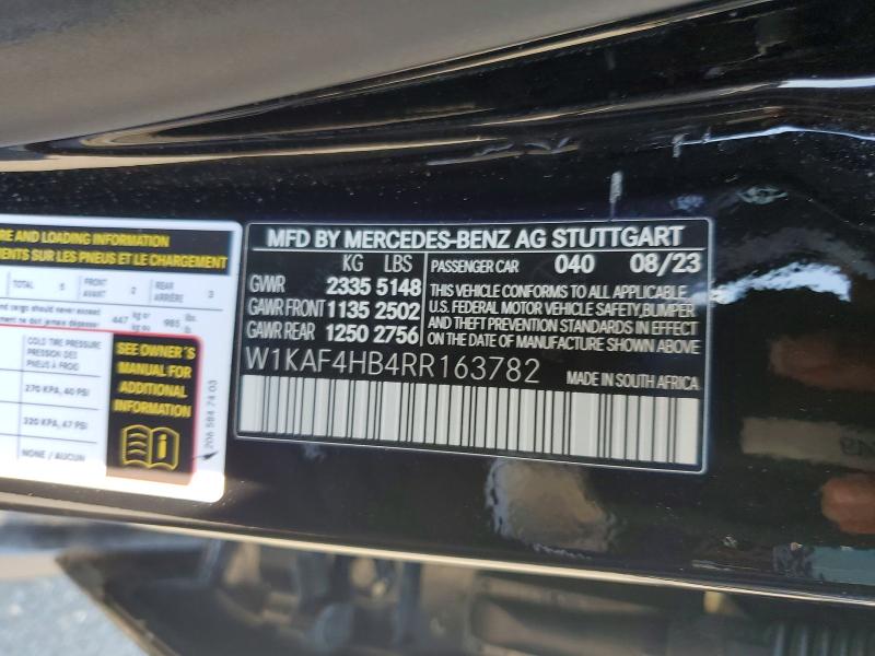 Продажа на аукционе авто 2024 Mercedes-benz C, vin: W1KAF4HB4RR163782, номер лота: 59156766
