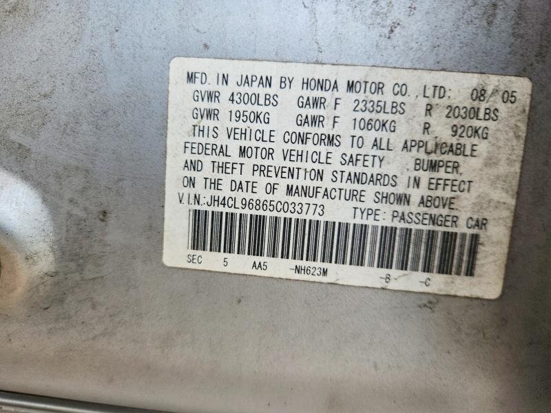Продаж на аукціоні авто 2005 Acura Tsx, vin: JH4CL96865C033773, номер лоту: 57085536