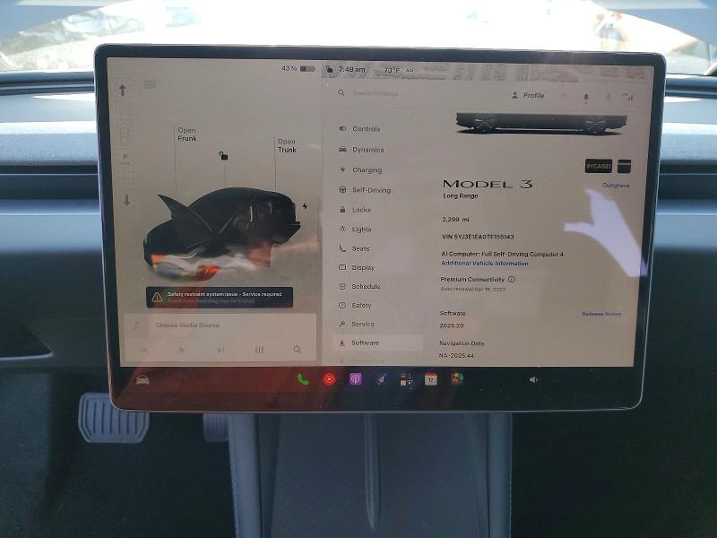 Aukcja sprzedaży 2026 Tesla Model 3, vin: 5YJ3E1EA0TF155143, numer aukcji: 57085586