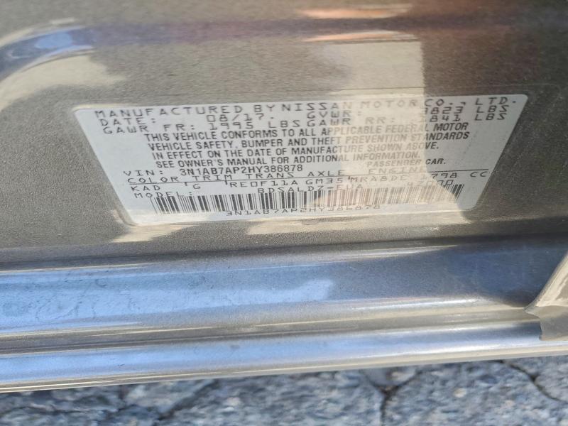 Aukcja sprzedaży 2017 Nissan Sentra, vin: 3N1AB7AP2HY386878, numer aukcji: 57169756