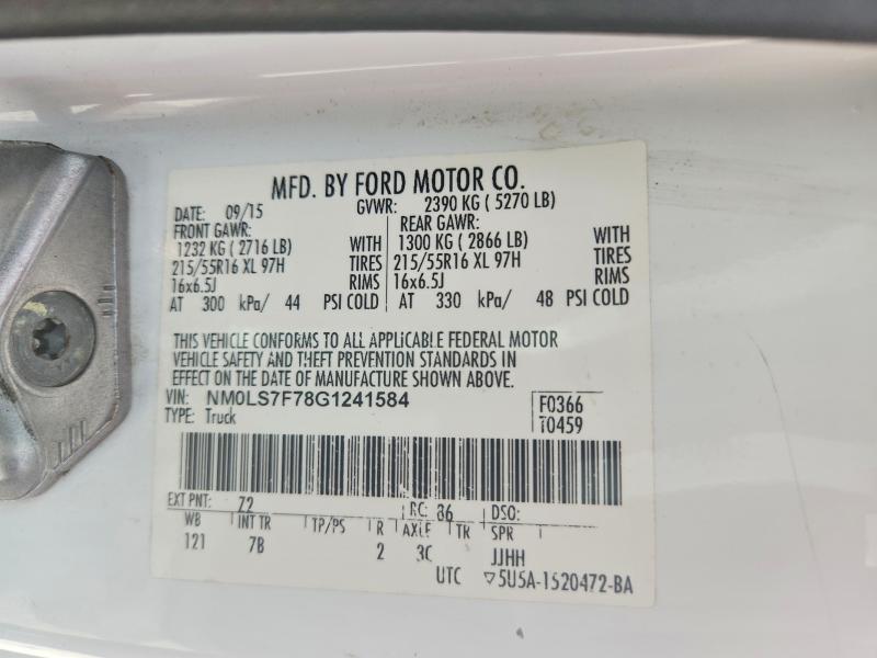 Aukcja sprzedaży 2016 Ford Transit Connect, vin: NM0LS7F78G1241584, numer aukcji: 58619736