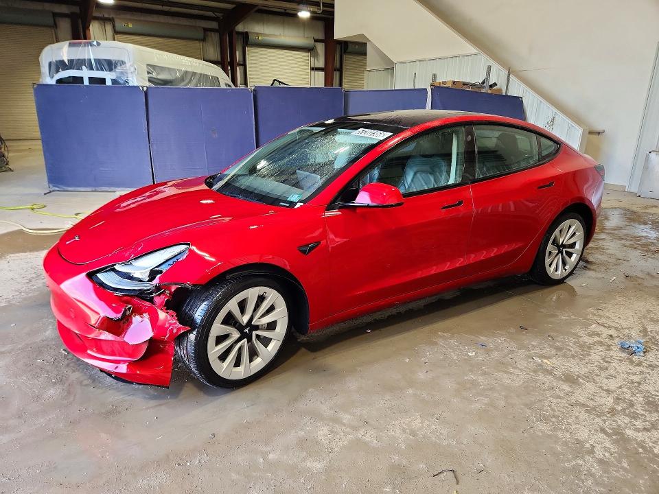 2022 Tesla Model 3 მანქანა იყიდება აუქციონზე, vin: 5YJ3E1EA7NF371042, აუქციონის ნომერი: 57202366