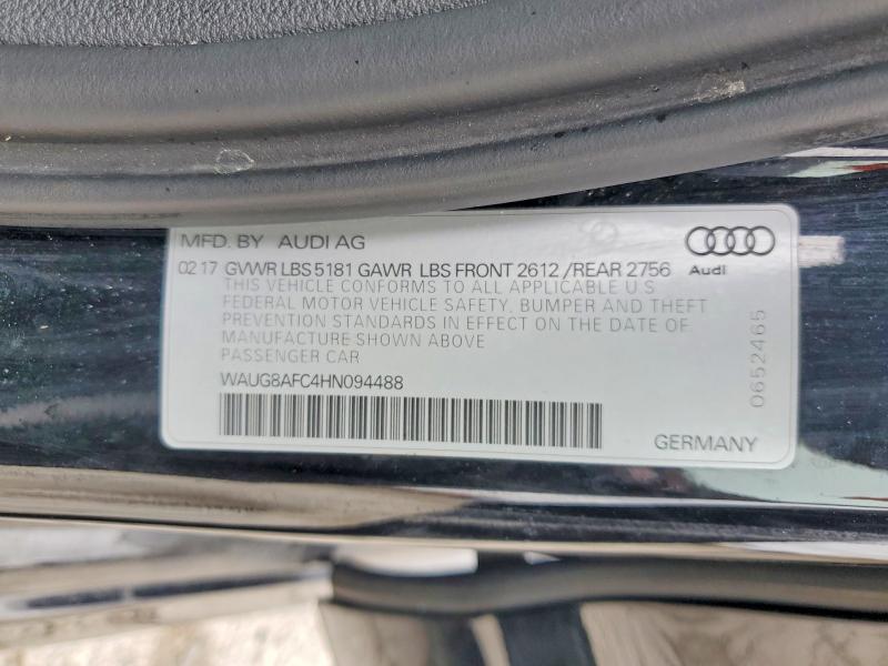 58115296 :رقم المزاد ، WAUG8AFC4HN094488 vin ، 2017 Audi A6 مزاد بيع