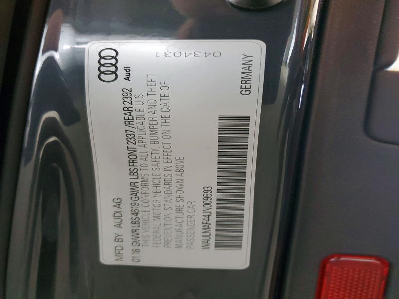 Продаж на аукціоні авто 2018 Audi A4, vin: WAULMAF44JN009593, номер лоту: 56564706