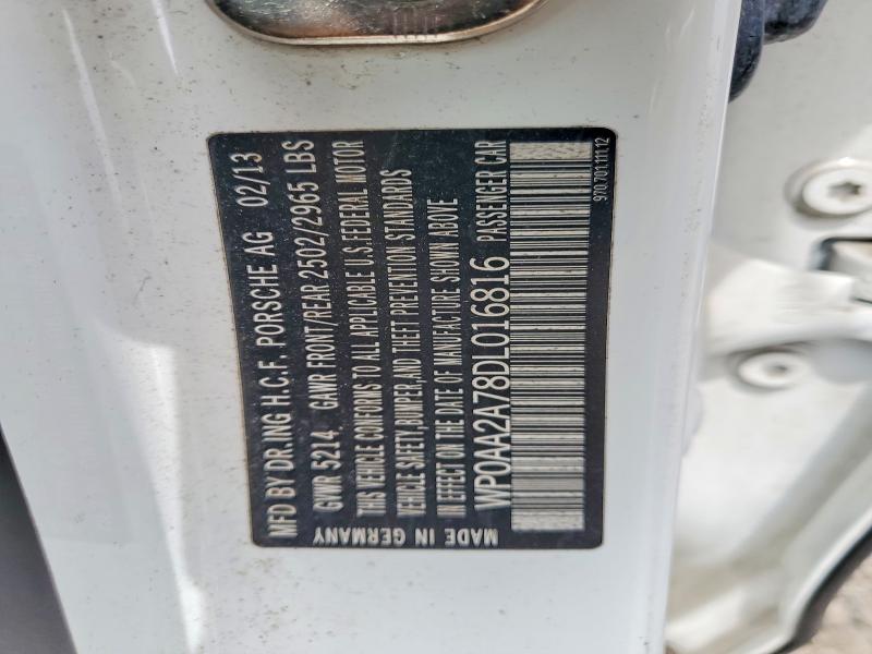 58006736 :رقم المزاد ، WP0AA2A78DL016816 vin ، 2013 Porsche Panamera مزاد بيع