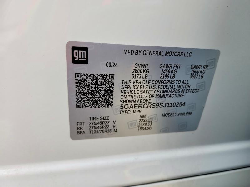 55417736 :رقم المزاد ، 5GAERCRS9SJ110254 vin ، 2025 Buick Enclave مزاد بيع