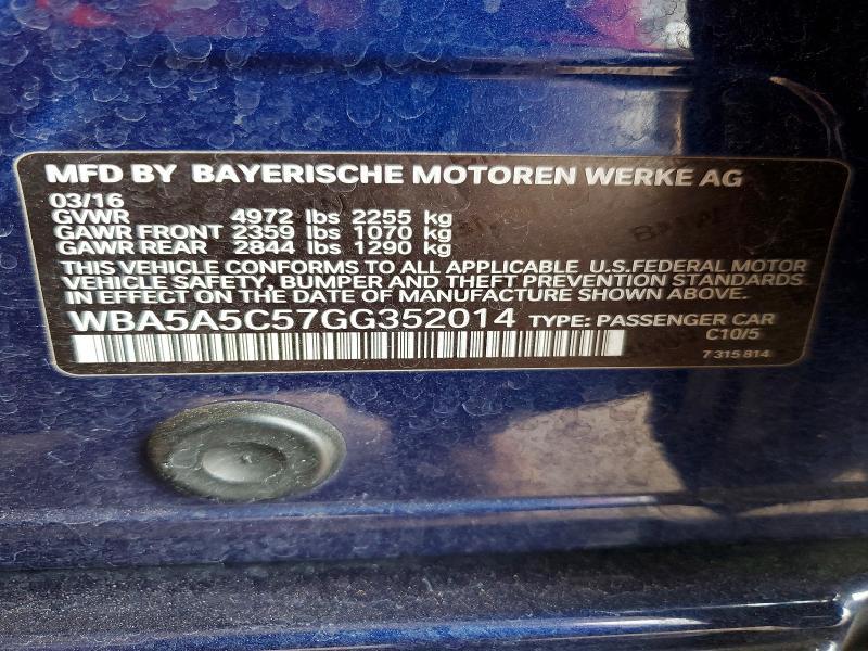Продажа на аукционе авто 2016 Bmw 528, vin: WBA5A5C57GG352014, номер лота: 58155276