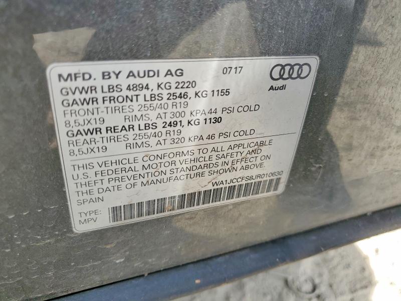 Продажа на аукционе авто 2018 Audi Q3, vin: WA1JCCFS8JR010630, номер лота: 55909486