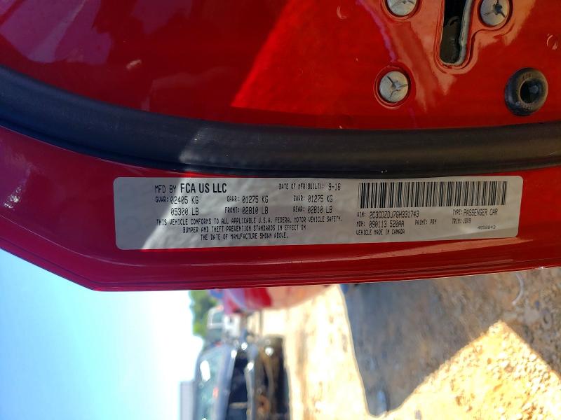 2016 Dodge Challenger მანქანა იყიდება აუქციონზე, vin: 2C3CDZDJ7GH331743, აუქციონის ნომერი: 57672906