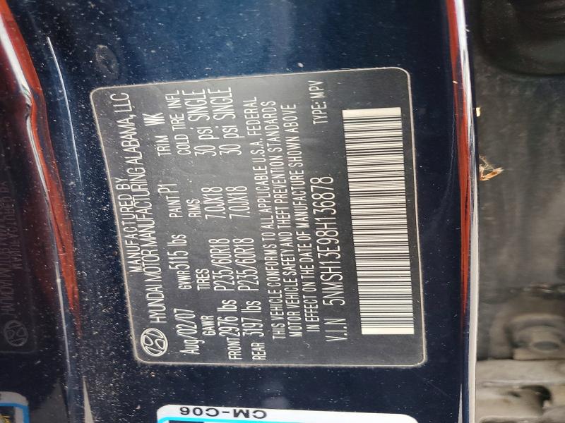 Продаж на аукціоні авто 2008 Hyundai Santa Fe, vin: 5NMSH13E98H136878, номер лоту: 53134316