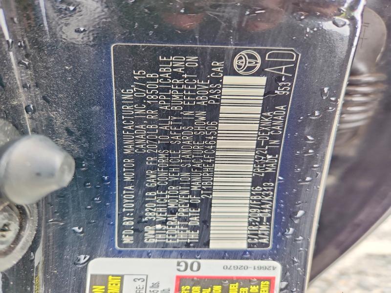 Продаж на аукціоні авто 2015 Toyota Corolla, vin: 2T1BURHE4FC464506, номер лоту: 56423996