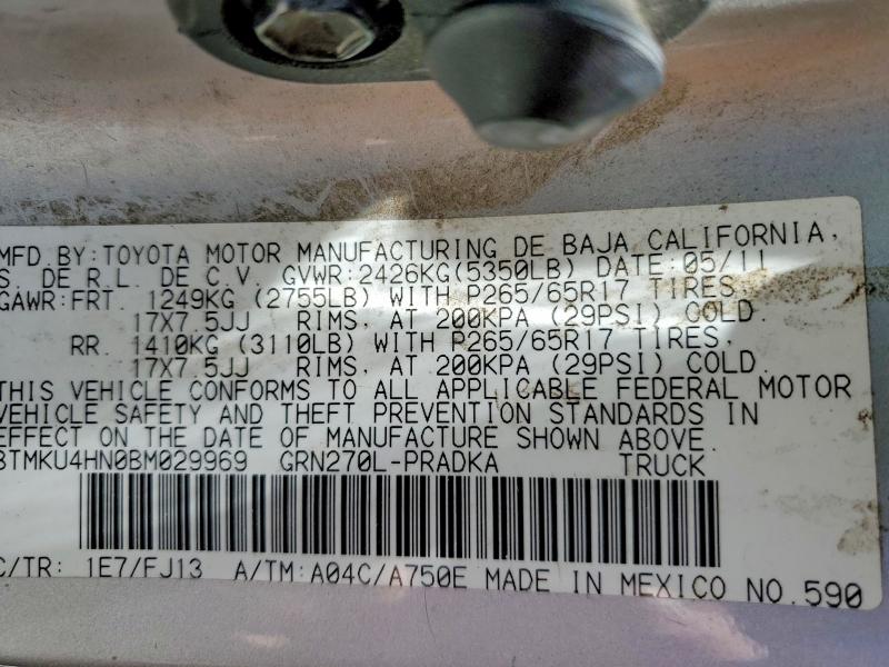 Aukcja sprzedaży 2011 Toyota Tacoma, vin: 3TMKU4HN0BM029969, numer aukcji: 56621056