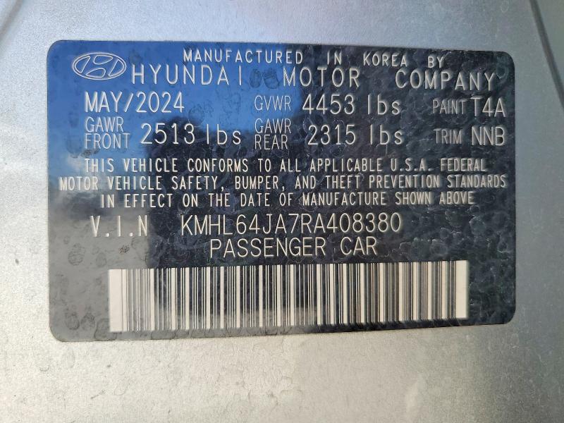 Aukcja sprzedaży 2024 Hyundai Sonata, vin: KMHL64JA7RA408380, numer aukcji: 55920446