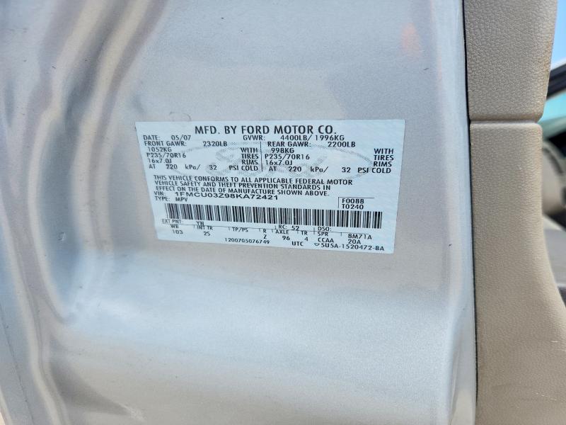 Aukcja sprzedaży 2008 Ford Escape, vin: 1FMCU03Z98KA72421, numer aukcji: 58965776