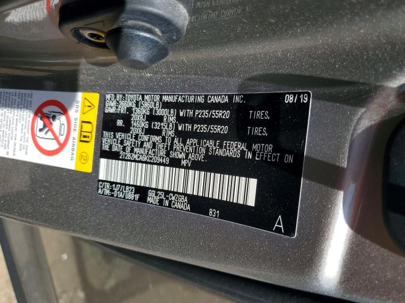 Aukcja sprzedaży 2019 Lexus Rx 350, vin: 2T2BZMCA6KC209449, numer aukcji: 57157666
