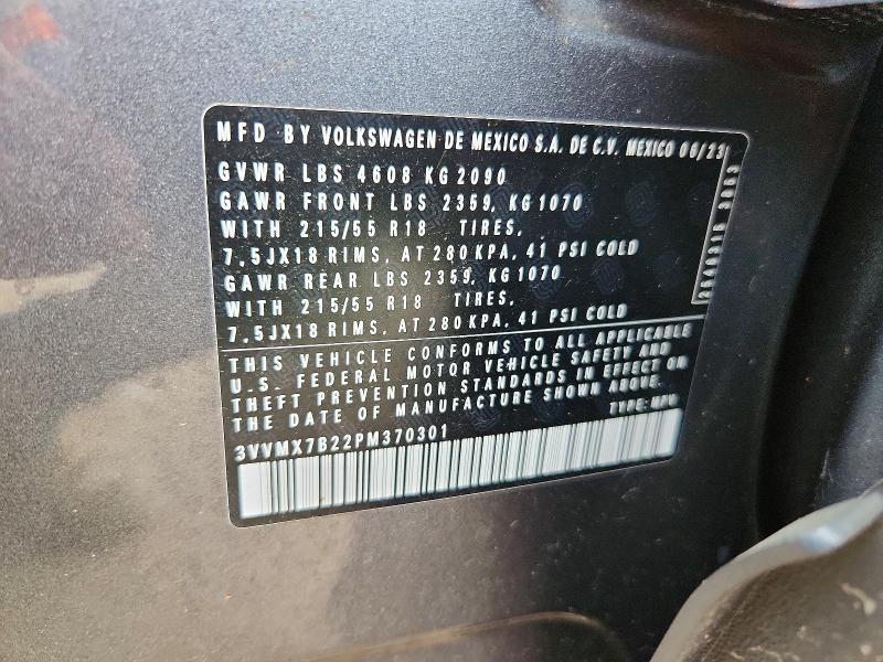 Продаж на аукціоні авто 2023 Volkswagen Taos, vin: 3VVMX7B22PM370301, номер лоту: 58656246