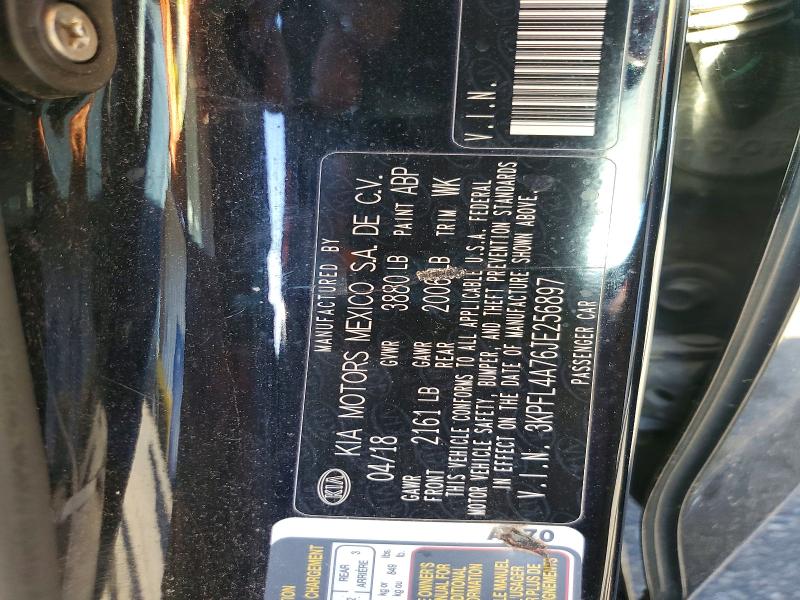 Продажа на аукционе авто 2018 Kia Forte, vin: 3KPFL4A76JE256897, номер лота: 57940336
