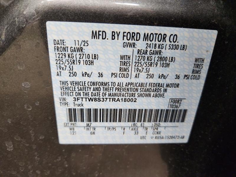 Продажа на аукционе авто 2026 Ford Maverick, vin: 3FTTW8S37TRA18002, номер лота: 57623196