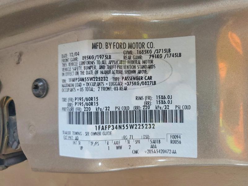 Продажа на аукционе авто 2005 Ford Focus, vin: 1FAFP34N55W225232, номер лота: 55929396