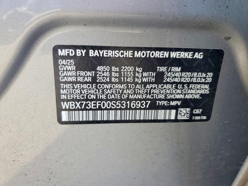Продажа на аукционе авто 2025 Bmw X1, vin: WBX73EF00S5316937, номер лота: 57228016