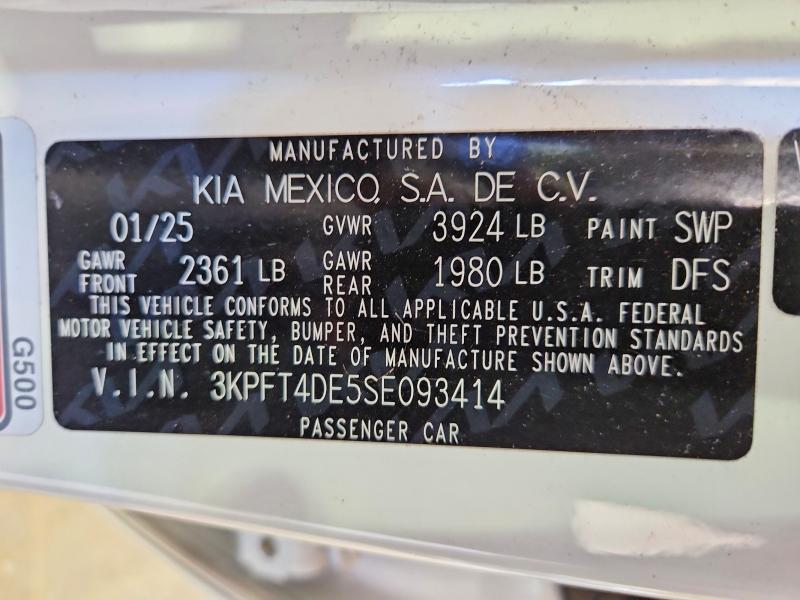 Продаж на аукціоні авто 2025 Kia K4, vin: 3KPFT4DE5SE093414, номер лоту: 55952986