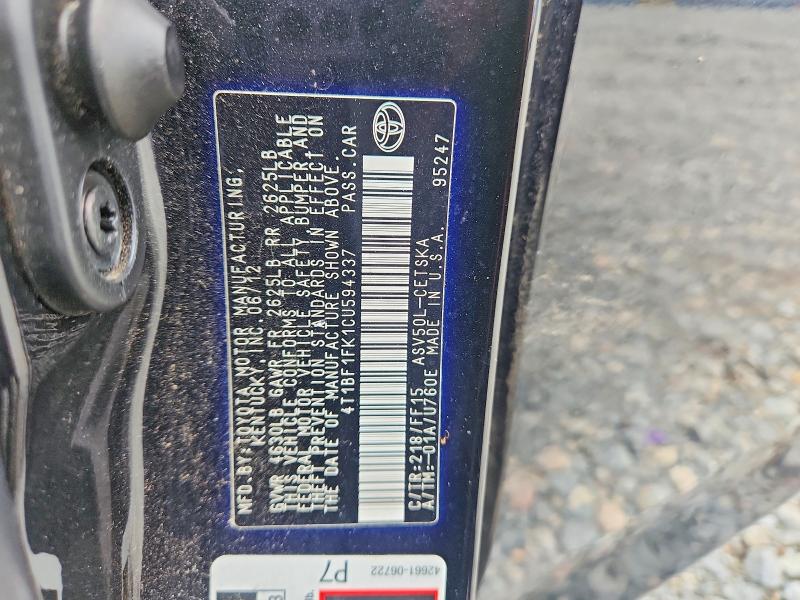 57835666 :رقم المزاد ، 4T1BF1FK1CU594337 vin ، 2012 Toyota Camry مزاد بيع